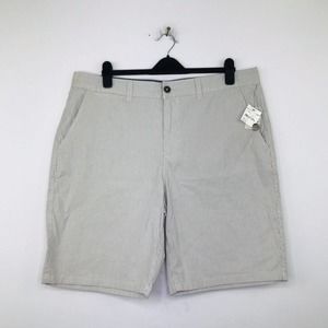 Fundamental Coast Men's 38 Chino Shorts Pockets Stripes Blue Beige NWT AH38